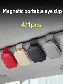 1pc Universal Car Sun Visor Glasses Holder, PVC Material, Car Glasses Bracket, Interior Accessory, Glasses Storage Rack - Multi-color - View 1