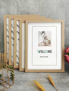 5pcs Wooden Photo Frame Set, Suitable For Photo Wall, Available In 10x15, 15x20, 20x25 Inches And A4 Sizes, Can Be Placed On Desk Or Hung On Wall, Ideal For Photo Decoration, Commemorative Gift, Birthday Gift, Graduation Gift And More. - Wood Color - View 9