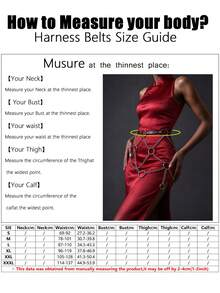 1pc Women's Punk PU Leather Multi-Layer Ring Decor Belt, Suitable For Halloween And Daily Commute - Black - View 3