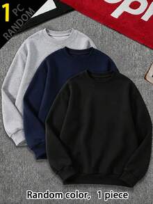 1pc Teen Boys Minimalist Retro Outdoor Pullover Sweater, Knit, Autumn/Winter - Light Grey - View 8
