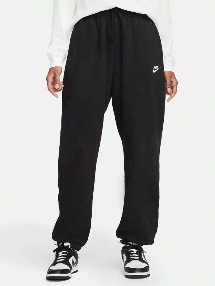 Nike Women's Sweatpants Fashionable Minimalist Comfortable Versatile Solid Color Elastic Waist Drawstring Joggers Black - Black - View 1