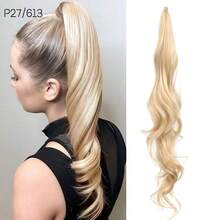 European & American Style 32 Inch Extra Long Ponytail Hair Extension Wrap-Around Ponytail Hair Piece Magic Wand Ponytail Hair Band Hair Accessory - Black - View 21