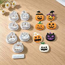 8Pcs Halloween Pumpkin Witch Polymer Clay Cutters For DIY Earring Pendant Craft Making, Nice Gift For Handmade Hobbyists - 8pcs - View 4