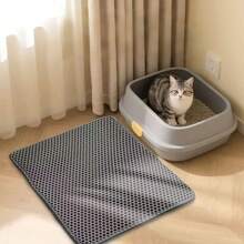 Double-Layer Cat Litter Tray, Splash-Proof And Spill-Proof Cat Litter Box Pad, Suitable For Both Cats And Dogs, Happy Dog And Cat Supplies, Halloween, Thanksgiving Autumn Decorations, Christmas Gifts - Beige - View 7