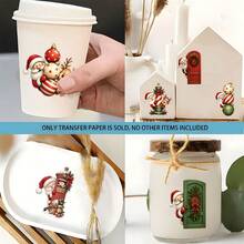 4pcs/Set Christmas Peeking Theme Pattern UV Transfer - For Crafts, Mugs, Laptops And Water Bottles, Self-Adhesive Plastic, Mug Decoration, Laptop, Holiday Decorations, Festive Designs, Highquality Prints, Durable - Multicolor - View 8