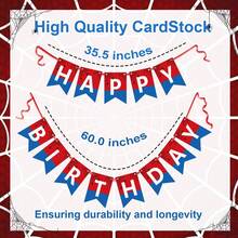 1 Set, Spanduk DIY Selamat Ulang Tahun Jaring Laba-laba, Garland Bendera Jaring Laba-laba Merah Biru, Hiasan Tema Serangga untuk Baby Shower, Perayaan Ulang Tahun Pertama, Dekorasi Latar Meja - MultiWarna - View 3