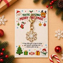 1 Set Christmas Santa Claus Keychain With Blessing Card, Cartoon Christmas Theme Hanging Ornament Gift, Highly Attractive And High Quality, Christmas Tree, Backpack Charm, Car Hanging Ornament, Keychain And Other Multi-Functional Christmas Decoration, Random Color And Style - Decorative Items - View 11