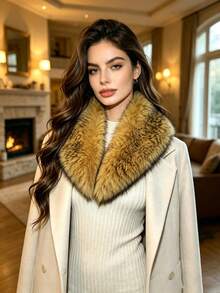 Faux Fur Collar, Winter Detachable Fluffy Fur Scarf For Coat Decor - Multicolor - View 7