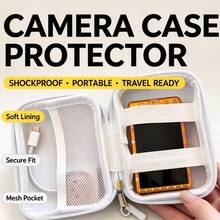 1pc, Popular Graffiti Print Digital Camera Bag, Portable Hard Shell Camera Protection Storage Bag, Shockproof Zipper Ccd Camera Portable Bag, Small Camera Travel Storage Bag, Essential Camera Bag Camera Accessories When Going Out - View 3