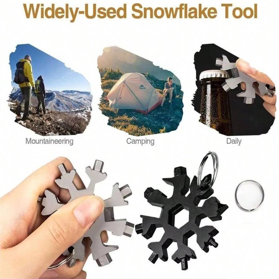 多功能雪花扳手工具鋼製八角形內六角輕量便攜 18合1迷你通用扳手 - 多色 - 查看 1