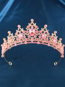 1pc Fashionable Water Drop Bridal Crown, Suitable For Women's Birthday, Anniversary, Pageant, Halloween And Christmas Occasions Wear And Decoration - Half Crown - View 2