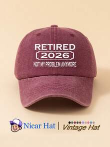 1pc Saudi Arabia Pattern Printed Vintage Washed Men's Baseball Cap With "RETIRED 2026 NOT MY PROBLEM ANYMORE", Lightweight Comfortable Adjustable Multi-Functional Trucker Hat, Unisex Suitable For Daily Wear, Outfit, Holiday Party And Other Occasions - A - View 10