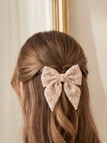 6/10pcs/Set Sweet Jacquard Bow Hair Clips, Sweet Hair Accessories - Suitable For Girls And Women, Applicable For Daily, School, Date, Party - Multicolor - View 2
