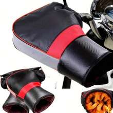 Winter Motorcycle Cotton Handlebar Covers For Men, Warm Electric Bike Hand Guards, Waterproof, Windproof, Thickened With Reflective Glow - Multicolor - View 2