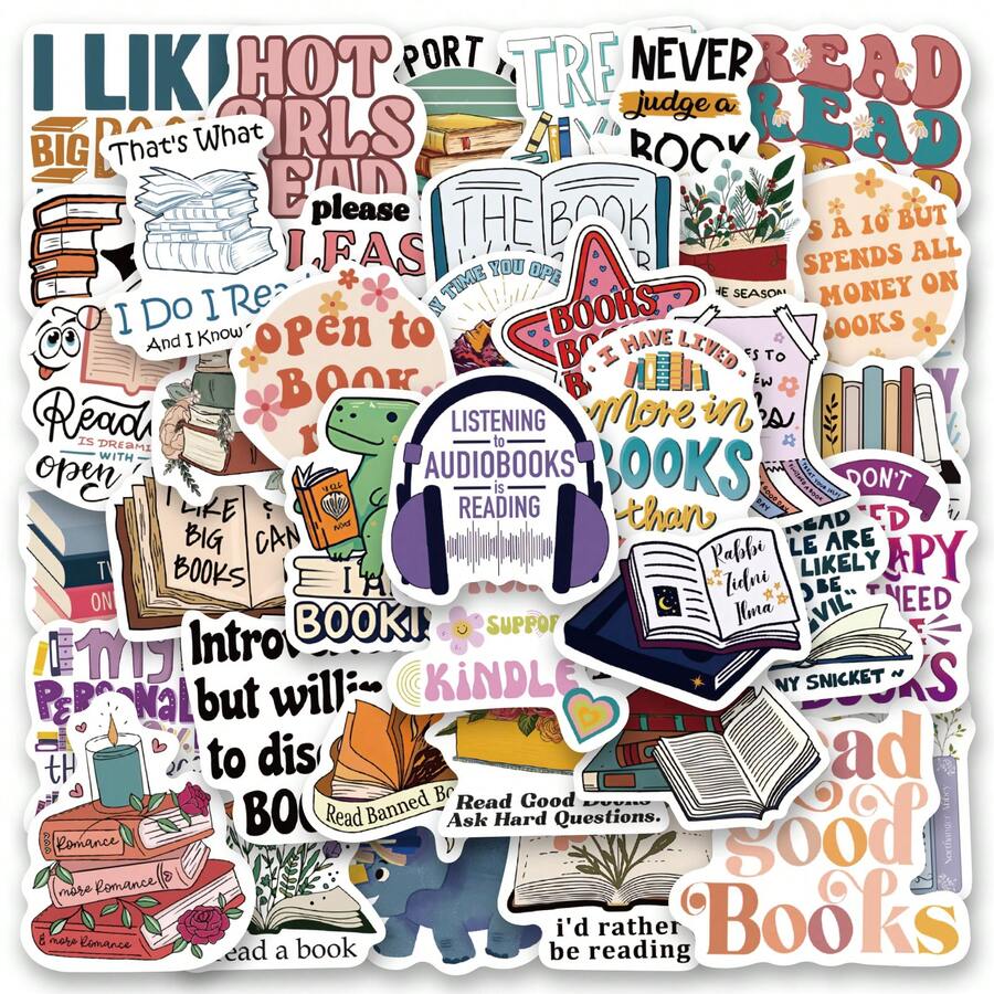 50pcs Self-Adhesive Reading Stickers | Asymmetrical Shapes, One-Time ...