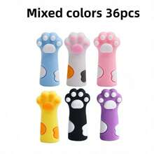 1pc Random Color Cute Cat Paw Nail Protector, Practical Anti-Drop Nail Tool Silicone Cap - Multicolor - View 11