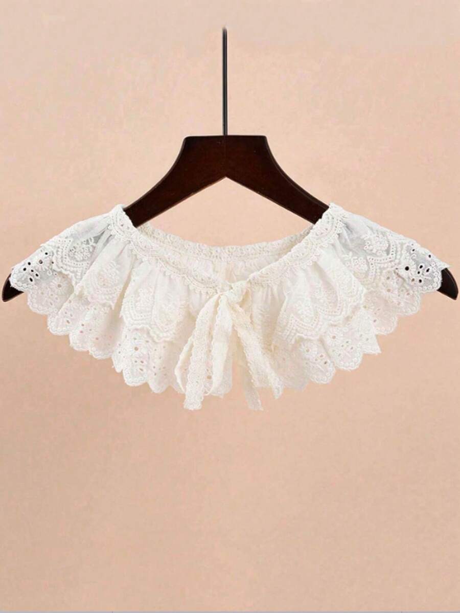 Korean Style Solid Color Detachable Collar/Mini Shawl With Peter Pan Collar, Suitable For Matching With Dresses - Multicolor - View 1