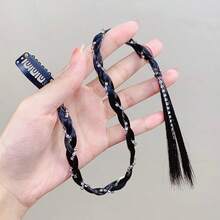 Mini Braided Hair Extensions New Hot Girl Sweet Cool Boxing Braids BB Clip Dreadlocks Sweet Cool Twisted Braids Rhinestone Braids BB Clip Hair Accessories - Black - View 8