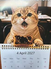 1pc 2027 Funny Cat Meme Wall Calendar, A Hanging Calendar With Witty Daily Kitten Quotes, A Time-Planning Accessory For Cat Lovers, And The Perfect Gift For Halloween, Christmas, And All Holiday Parties - Multiple Styles - View 1