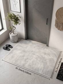 1pc Light Gray Modern Minimalist Textured Faux Cashmere Living Room Rug, Soft Non-Slip Wear-Resistant, Suitable For Living Room, Bedroom Holiday Decor, Office, Non-Slip Doormat, Bathroom, Hallway, Study Area Carpet - Light Grey - View 17