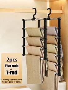 Multi-Layer Pants Rack Saves 80% Space, Multi-Functional Anti-Slip Ladder Design, Suitable For Scarves, Jeans And Long Pants, Dormitory Essential, Closet Storage Easy Assembly, Minimalist Practical Style, Keep Your Favorite Clothes Within Reach And Organized - Multicolor - View 19