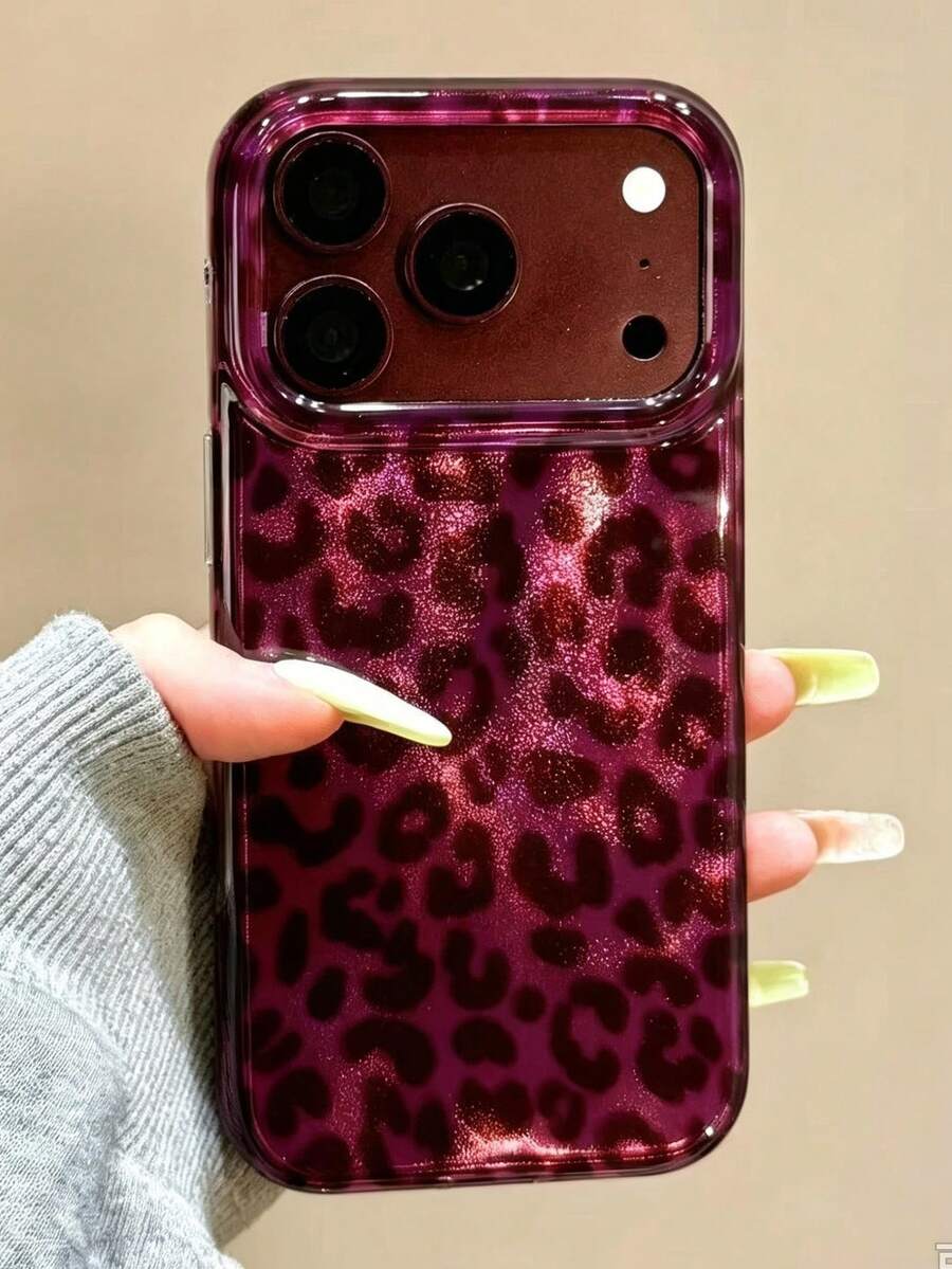 Wine Purple Glitter Leopard Print Phone Case Y2K Hot Girl Style Purple ...