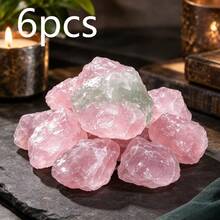 Pink Quartz Rough Asymmetrical Gemstone, Suitable For Jewelry Making, Aquarium Bottom, Vase Filler, Aromatherapy Decor, Can Be Used For Wire-Wrapped Necklace, Bracelet DIY Material - Pink - View 10