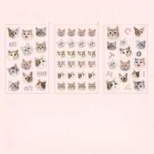 Cat Head Flat Stickers, Cute Cat Guka Stickers For Phone And Computer Decoration - one-size - View 9