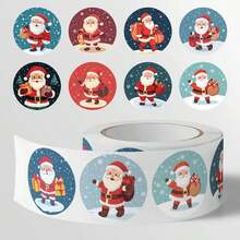500pcs/Christmas Doodle Stickers Round Cartoon Pattern New Year Holiday Party Gift Decoration - M - View 7