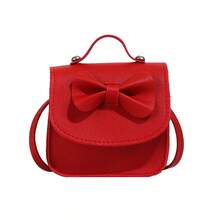 Girls Sweet Bow Mini Crossbody Bag, Princess Style Handheld Small Square Purse, Children's Coin Pouch - A - View 9