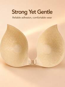 1pc Deep V Adhesive Strapless Push-Up Invisible Lifting Bra, Backless Design, Suitable For Low-Waist Dress, Wedding Party Outfit Underwear Accessory - Multicolor - View 3