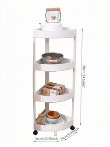 Rolling Storage Cart Equipped With Smooth Universal Wheels. Corner Design Fits Corner Spaces Well. Large Layered Storage For Kitchen Utensils And Sundries, Ideal For Kitchen, Bathroom And Living Room. - Random Color - View 10