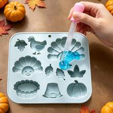 10-Cavity Silicone Mold, Harvest Festival Theme Shapes Including Turkey, Pumpkin And Cake, Suitable For Cake, Chocolate, Soap, Candle, Plaster And Craft, Candle Drip Glue Making Gifts - Multiple Styles - View 8