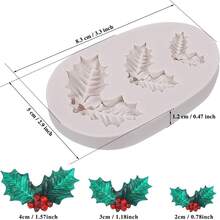 4pcs Christmas Holly Leaf Silicone Mold For Aromatherapy Plaster Christmas Decoration - Grey - View 3