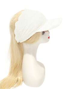 CONFLASS Women's Lace Ponytail Baseball Cap, Floral Lace Hollow Out Sun Hat, Breathable Soft Summer Baseball Cap, Outdoor Travel Beach UV Protection - Multicolor - View 13
