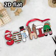 1 buah Huruf Natal dengan Tali, Dekorasi Pohon Natal, Suvenir Liburan, Hadiah Natal, Natal Pertama di Dunia, Dekorasi Pesta Liburan Musim Dingin - liontin - View 7