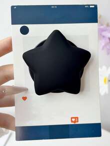 Creamy 3D Star Magnetic Phone Stand, Minimalist Solid Color Pentagram Magnetic Holder, Girly Style Desktop Rotating Slouchy Phone Case Back Sticker - Multicolor - View 12