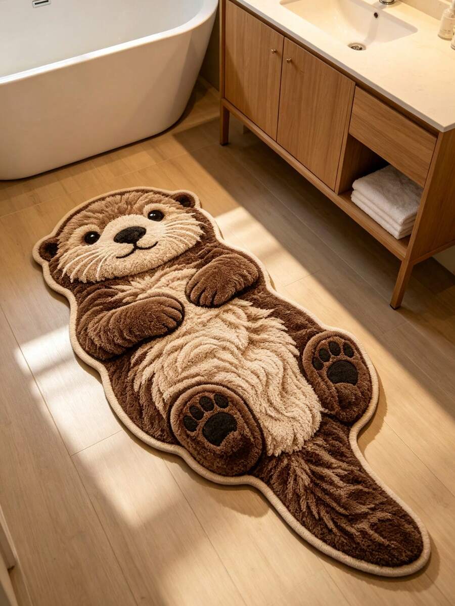 1pc Cute Sloth Lying On Back Doormat, Welcome Mat, Small Rug, Carpet, Floor Mat, Home Decor, Front Door Mat, Area Rug, Washable Carpet - Multicolor - View 1