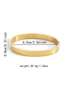 1Pc Stainless Steel Bangle, Smooth Plain Cuff Bracelet, Minimalist Stackable Fashion Jewelry Gift For Men - Sztx020 - View 7