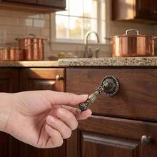 2pcs Single Hole Antique Drawer Pulls - Vintage Decorative Handles With Screws Suitable For Kitchen, Wardrobe, Cabinet, Bathroom, Drawer, Vanity Hardware - single hole - View 4