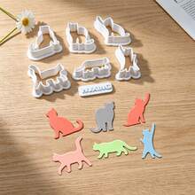 7Pcs Various Pose Cat Silhouette Shape Clay Cutting Molds, Polymer Clay Tools For Handmade Earring Pendant Ornament Making, Great Gift For Craft Lover - 7pcs - View 5