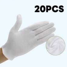 2/10/20/30PCS (1 Pair/5 Pairs/10 Pairs/15 Pairs) White Elastic Gloves, Comfortable To Wear, Breathable Lining, Suitable For Eczema And Dry Hands, Moisturizing SPA-Grade Soft Jewelry Inspection Gloves, Suitable For Driving, Performance, Cycling, Wedding And Unisex Party Occasions, All Seasons - White - View 14