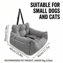1pc Autumn/Winter Pet Car Bed, Elevated Seat Cushion For Small/Medium Dogs And Cats, Front Passenger/Rear Seat, All-Season Home And Car Dual Use, Suitable For Pets Under 5kg - Multicolor - View 3