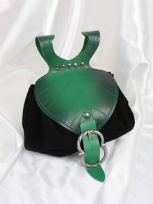1pc Medieval Belt Pouch, Renaissance Festival PU Leather Coin Purse, Elf Leaf Shaped Waist Bag, Portable Bag With Drawstring, Suitable For Renaissance Fair LARP, Witch And Wizard Cosplay Accessories, Halloween Costume Accessory - A - View 8