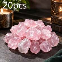 Pink Quartz Rough Asymmetrical Gemstone, Suitable For Jewelry Making, Aquarium Bottom, Vase Filler, Aromatherapy Decor, Can Be Used For Wire-Wrapped Necklace, Bracelet DIY Material - Pink - View 7