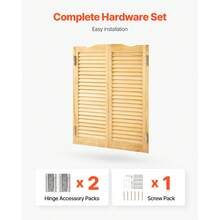 Puertas Batientes para Cafetería, Puerta Interior de Doble Acción con Arco Superior de Madera de Pino 805 x 28 x 1060 mm con Bisagras y Herrajes para Pasillo, Cocina, Bar, Color Madera - 8,75 kg - Ver 6