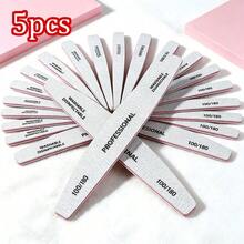 5/10pcs Nail Polishing Tools, Crescent-Shaped Wooden Double-Sided Nail File 100/180 Grit, Washable Nail Buffer, Suitable For Natural And Artificial Nails, Nail Salon Accessories - Multi-color - View 14