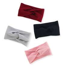 2pcs Knitted Elastic Cross Headbands, Random Color - Multicolor - View 5