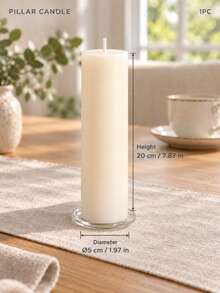 Nến trụ mặt phẳng màu trắng, đường kính 2 inch, chiều cao từ 2–8 inch, bộ đơn và nhiều món cho trang trí nhà cửa, bàn ăn, đám cưới và tiệc - Trắng - Xem 9