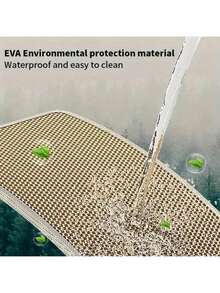 1pc EVA Cat Litter Mat, Double Layer Integrated Single Opening, Washable Litter Control Mat For Indoor Home Use - Khaki - View 8